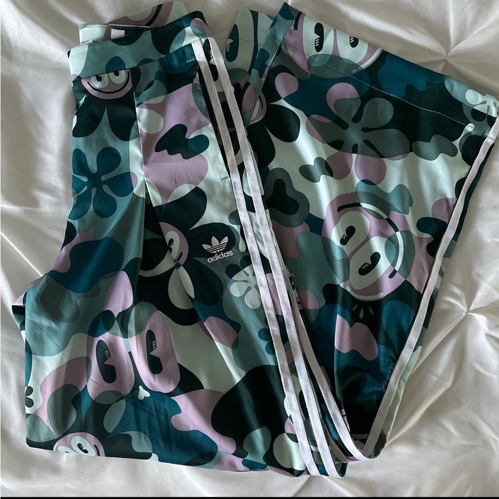 Adidas wide leg pants Floral Print Bottoms - Multicolor